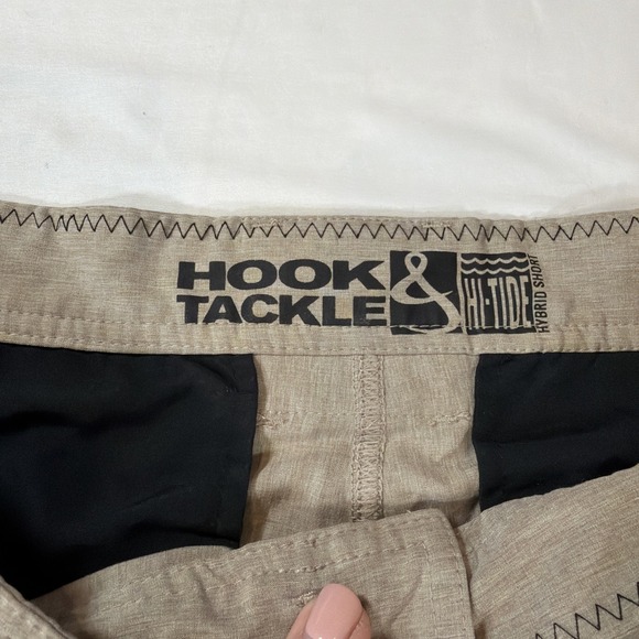 Hook & Tackle Performance Outfitters Shorts Men Size 38 Tan Lightweight Stretch - Picture 4 of 10